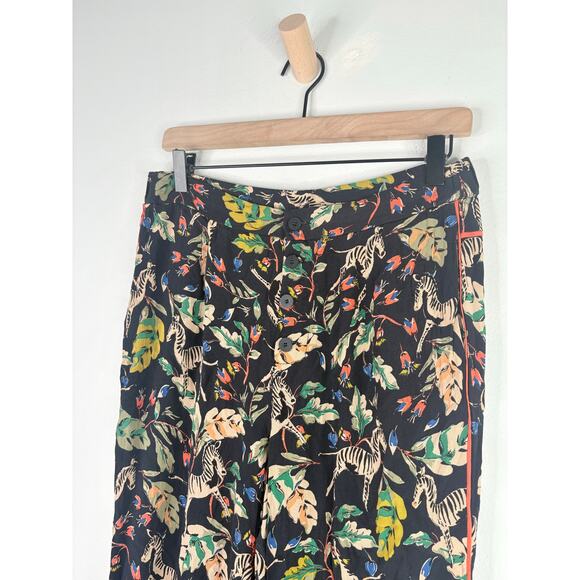 Zara TRF Tropical Zebra Print Pajama Style Pants Womens Medium Avant Garde - Picture 3 of 10